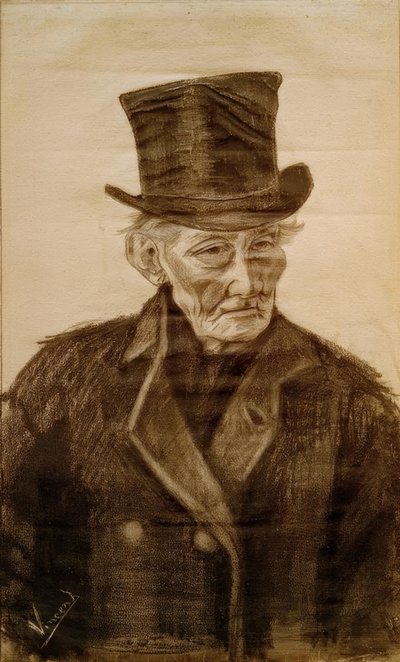 Alter Mann mit Zylinder von Vincent van Gogh
